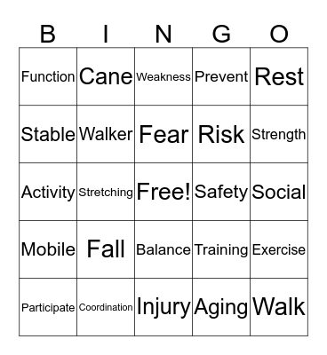 Balance! Bingo Card