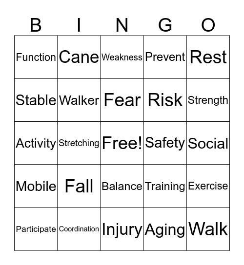 Balance! Bingo Card
