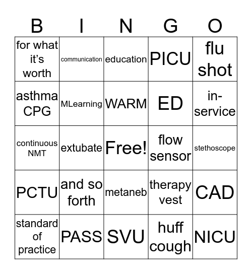 RC Week Huddle BINGO Card