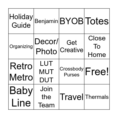Thirty One Bingo! Bingo Card