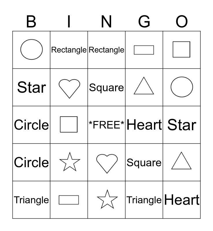 Shapes Bingo Card