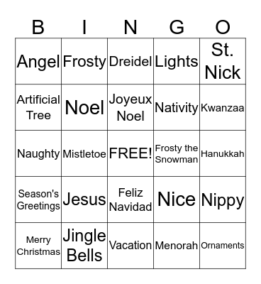 St. Cloud Physician Management Holiday BINGO Card