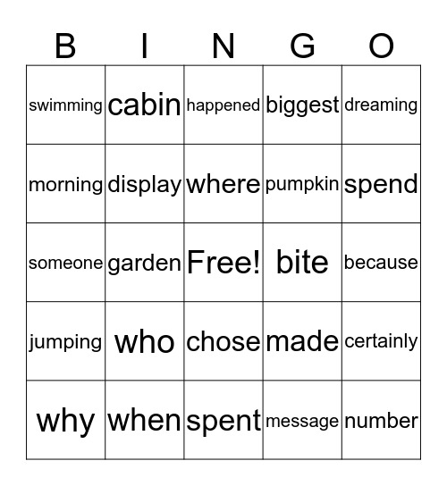 Bingo Card