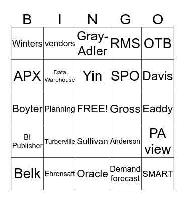 Planning Fall Festival Bingo Card