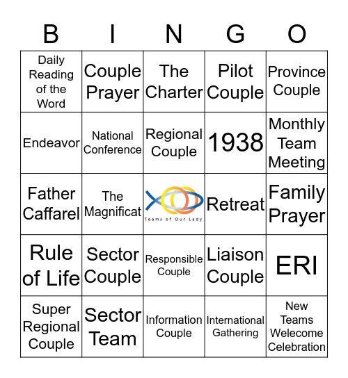 Teams of Our Lady  Bingo Card