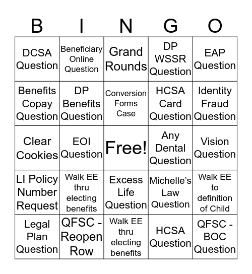 ESUINGO Bingo Card