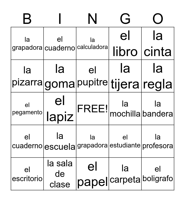 la-sala-de-clase-bingo-card