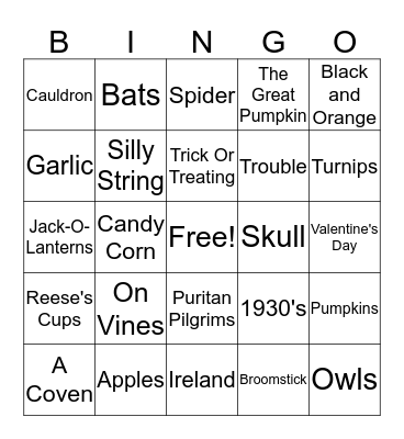 Spooky Bingo Card