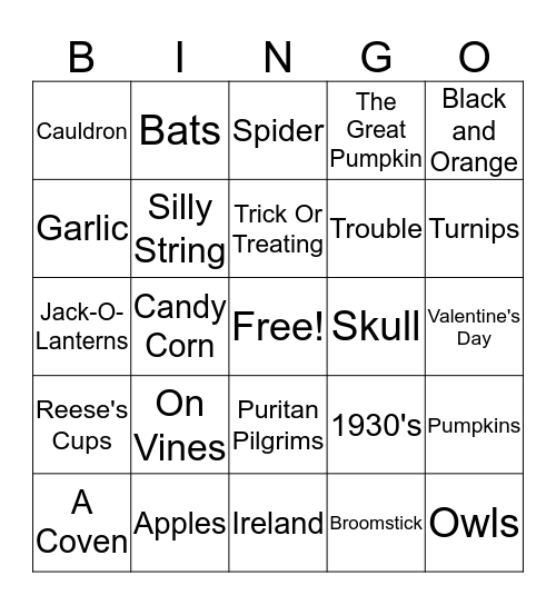 Spooky Bingo Card