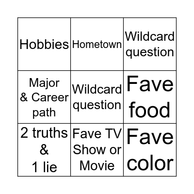 Icebreaker Edition Bingo Card