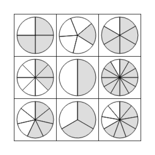 Fraction Distraction! Bingo Card