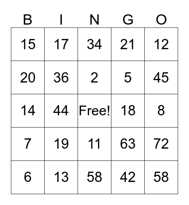 FALL IS HERE Bingo Card