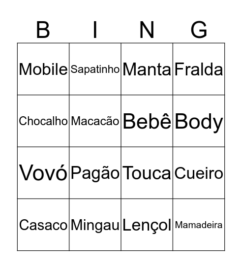Chá do Felipe Bingo Card