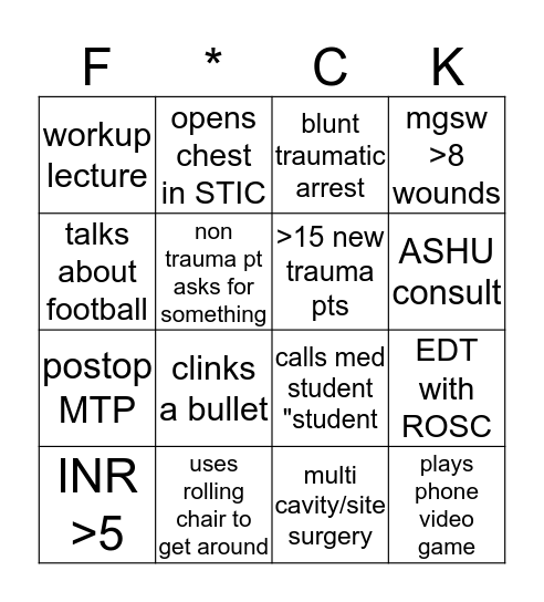 LEE BINGO Card