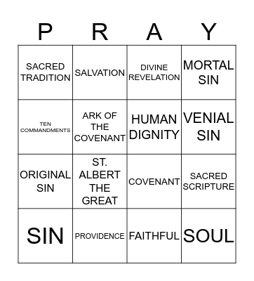 ALIVE IN CHRIST BINGO Card