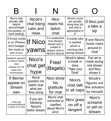 The S.S. LP! Bingo Sheet updated Bingo Card