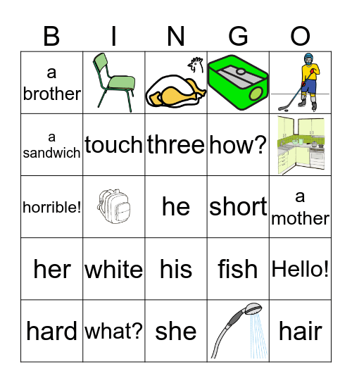 H texts 1-10 Bingo Card