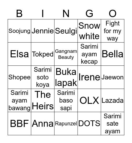 BECCA! ❤️ Bingo Card
