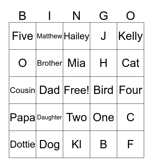 Lyons Rockin Bingo Card