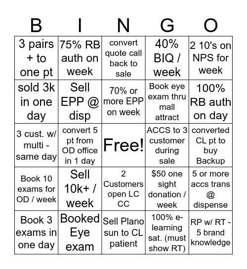 CEE Journey Bingo Card