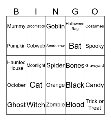 Halloween  Bingo Card