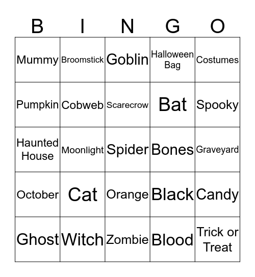 Halloween  Bingo Card