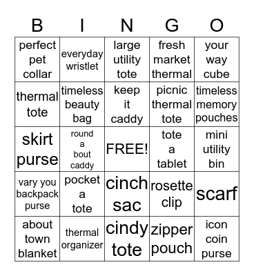 THIRTY ONE BINGO Card