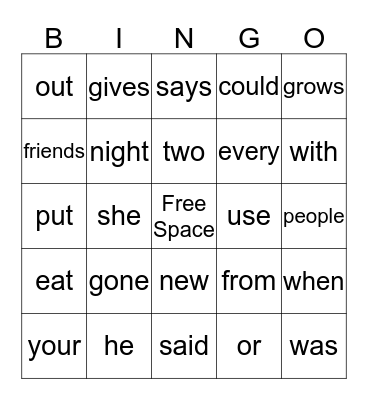 "Where Do Frogs Come From" Word Power Bingo Card