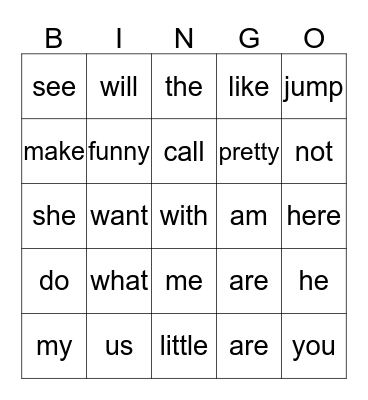 Shelton Kindergarten Review of Sets 1-7 Bingo Card