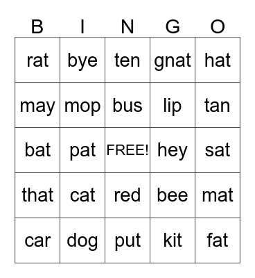 -at FAMILY Bingo Card