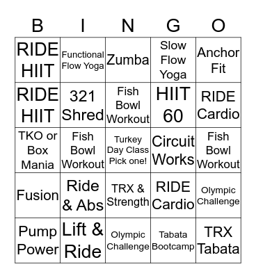 B  R  I  D  G  E Bingo Card