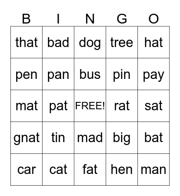 -at FAMILY Bingo Card