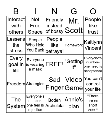 You Either Get It Or You Don't Bingo Card