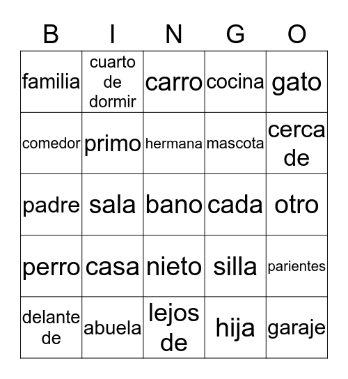 Ch. 2 Review Bingo Card