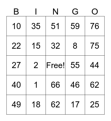 HALLOWEEN BINGO Card