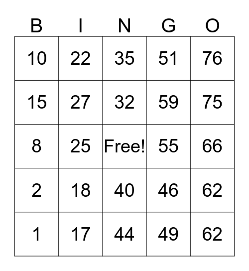 HALLOWEEN BINGO Card