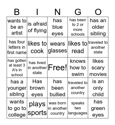 Falcon Hour Bing Bingo Card
