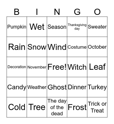 English to Spanish Bingo Card