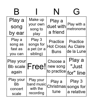 Band Bingo Card