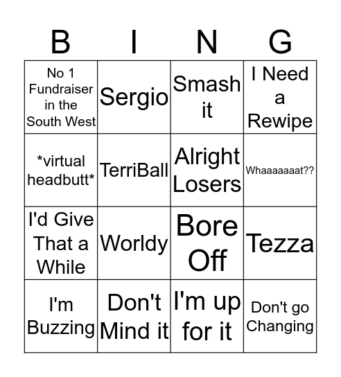 Big Dawg Bingo Card