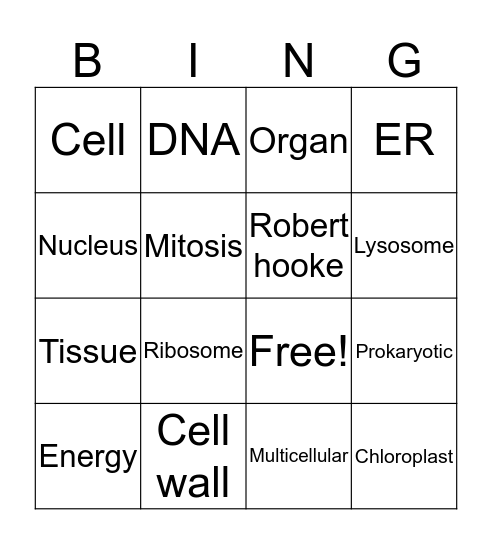 Cell review Bingo Card