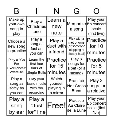 Band Bingo Card
