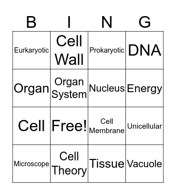 Science 7th Hour Bingo Card