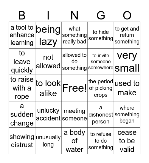 Lamb to the Slaughter/Monkey's Paw Bingo Card