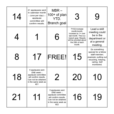 One and Done! Bingo Card