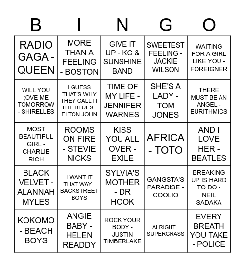 THE BIRD FLANAGAN Bingo Card