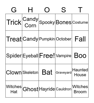 Halloween Bingo Card