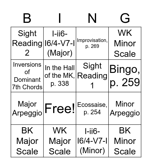 Bingo: 156.2 Bingo Card