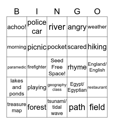 SM4a, Units 2 and 3, Vocabulary Bingo Card