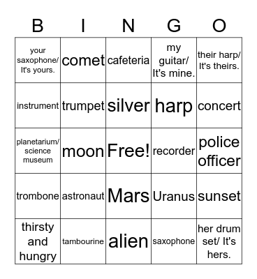 SM4b, Unit 7 and Unit 8, Vocabulary Bingo Card